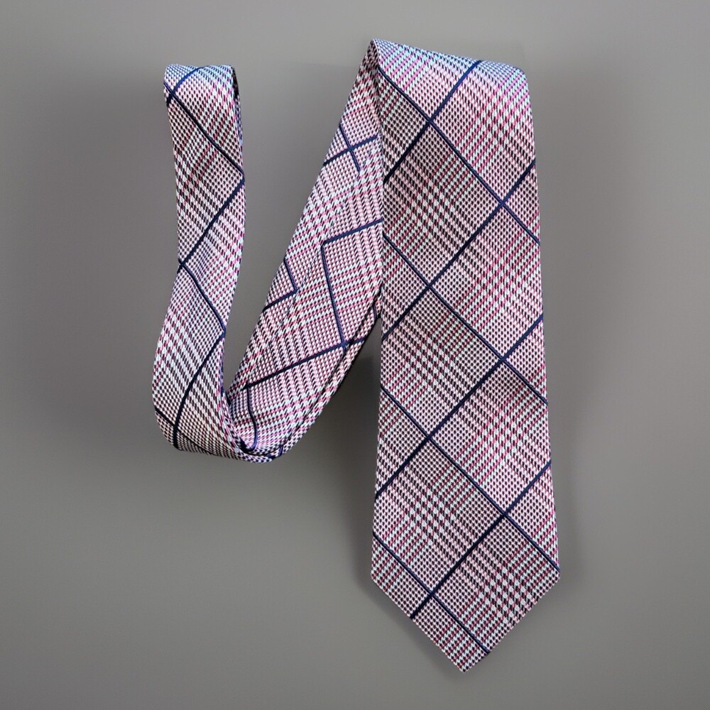 FLAWLESS Lauren Ralph Lauren MEN SILK TIE Pink Purple PLAID 59”